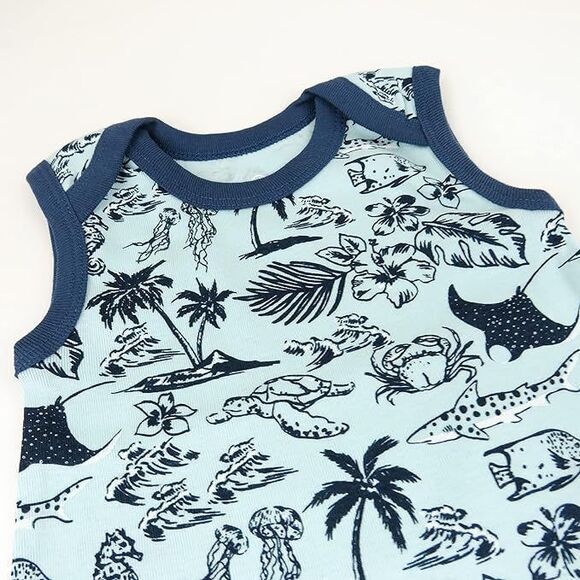 Honest Baby 2 Pack Romper Sets For Infant Baby Boys - Tiki Scenic, 0-3M - Picture 3 of 7